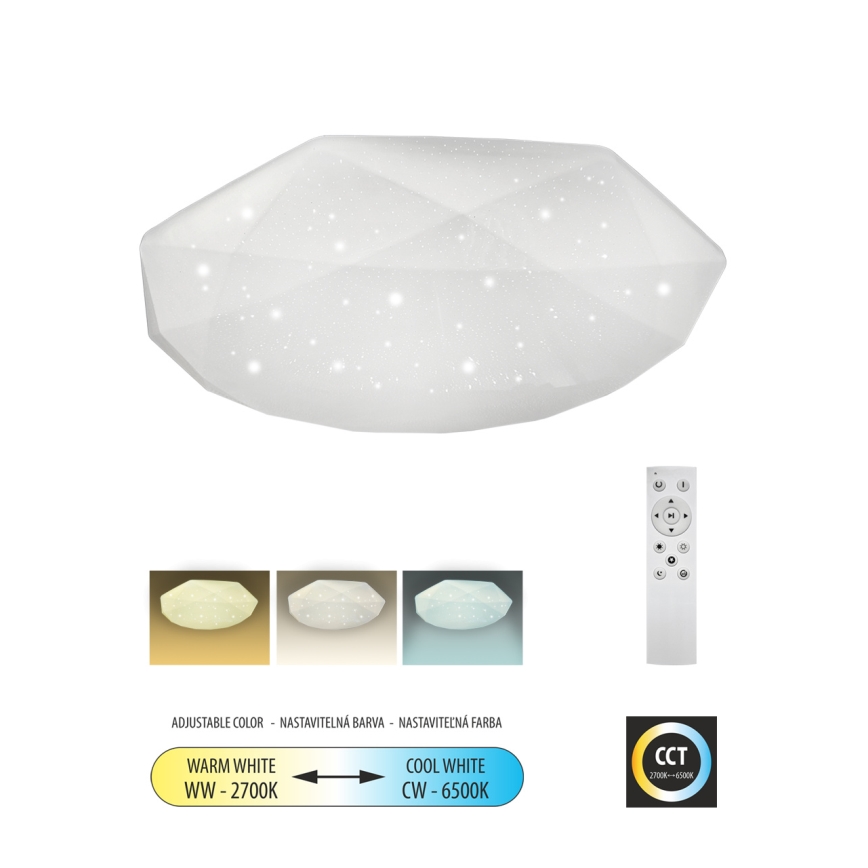 Светодиодный потолочный светильник с регулированием яркости INDUS LED/60W/230V 2700-6500K диаметр 58 см + дистанционное управление