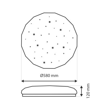 Светодиодный потолочный светильник с регулированием яркости INDUS LED/60W/230V 2700-6500K диаметр 58 см + дистанционное управление