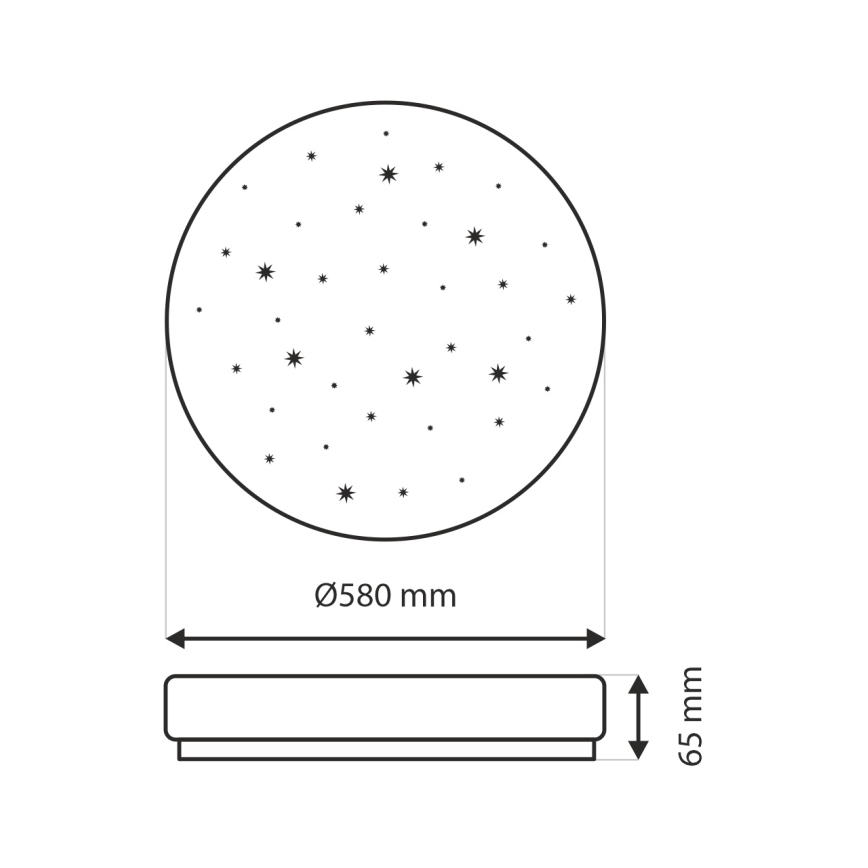 Светодиодный потолочный светильник с регулированием яркости IPOLY LED/60W/230V 2700-6500K диаметр 58 см + дистанционное управление