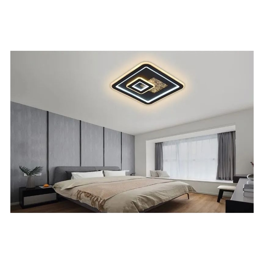 Светодиодный потолочный светильник с регулированием яркости LED/110W/230V 3000-6500K черный + дистанционное управление