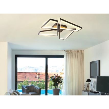 Светодиодный потолочный светильник с регулированием яркости LED/115W/230V 3000-6500K черный + дистанционное управление