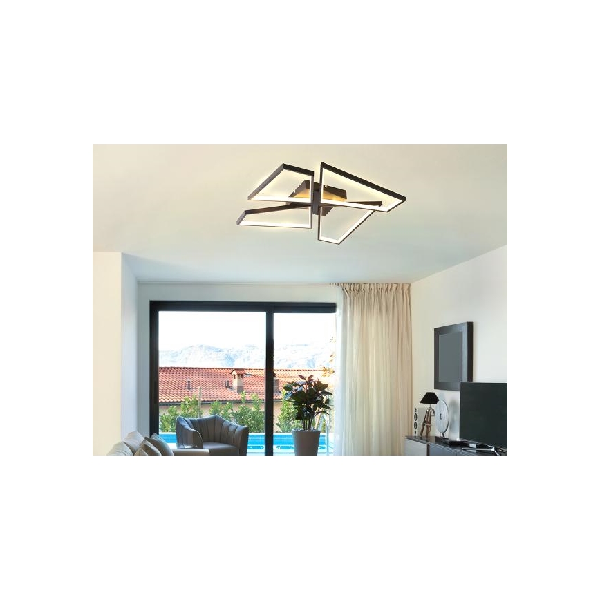 Светодиодный потолочный светильник с регулированием яркости LED/115W/230V 3000-6500K черный + дистанционное управление