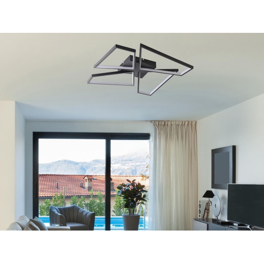 Светодиодный потолочный светильник с регулированием яркости LED/115W/230V 3000-6500K черный + дистанционное управление