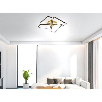 Светодиодный потолочный светильник с регулированием яркости LED/115W/230V 3000-6500K коричневый/черный + дистанционное управление