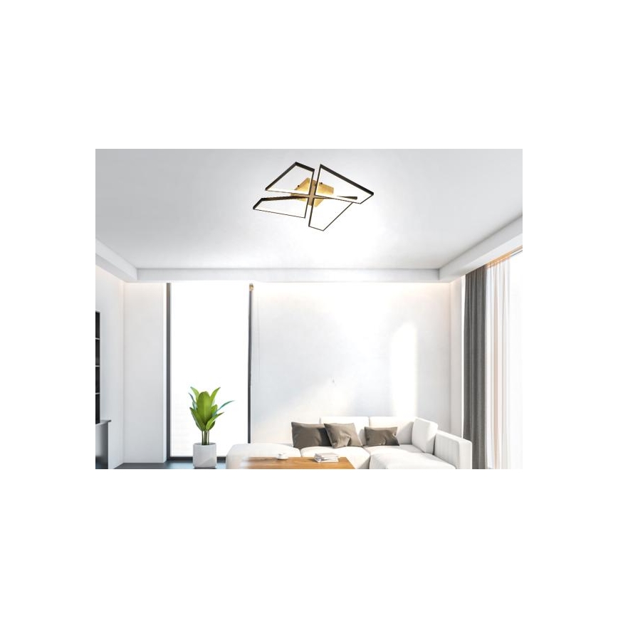 Светодиодный потолочный светильник с регулированием яркости LED/115W/230V 3000-6500K коричневый/черный + дистанционное управление