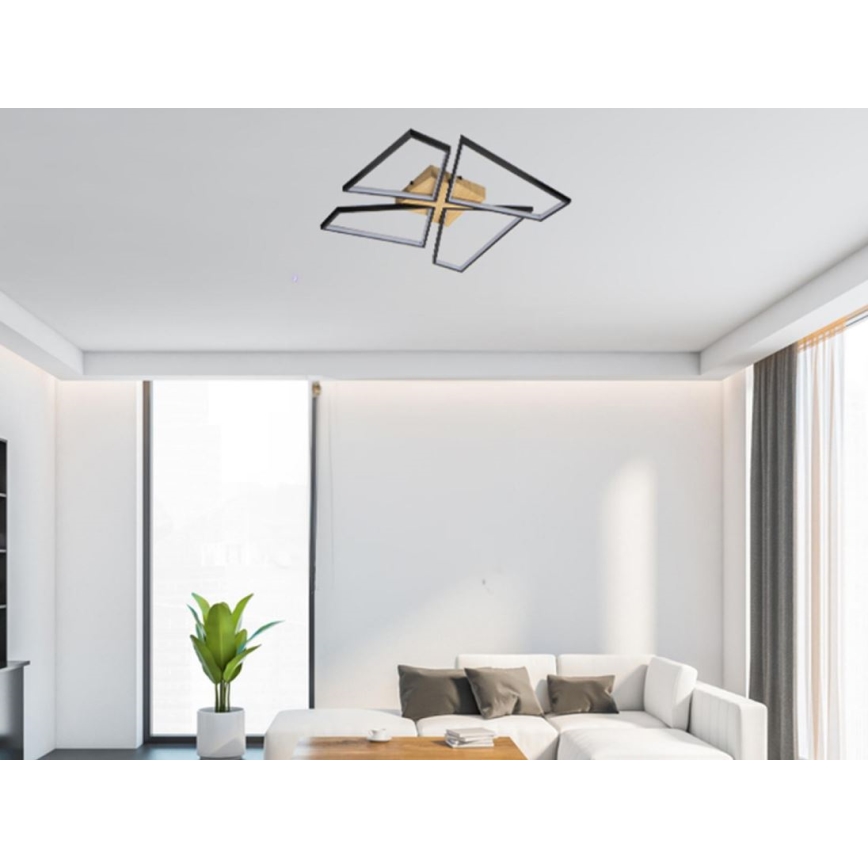 Светодиодный потолочный светильник с регулированием яркости LED/115W/230V 3000-6500K коричневый/черный + дистанционное управление