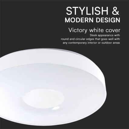 Светодиодный потолочный светильник с регулированием яркости LED/40W/230V 3000-6500K 39 см белый + дистанционное управление