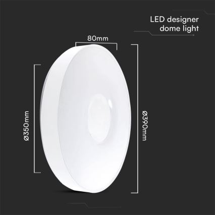Светодиодный потолочный светильник с регулированием яркости LED/40W/230V 3000-6500K 39 см белый + дистанционное управление