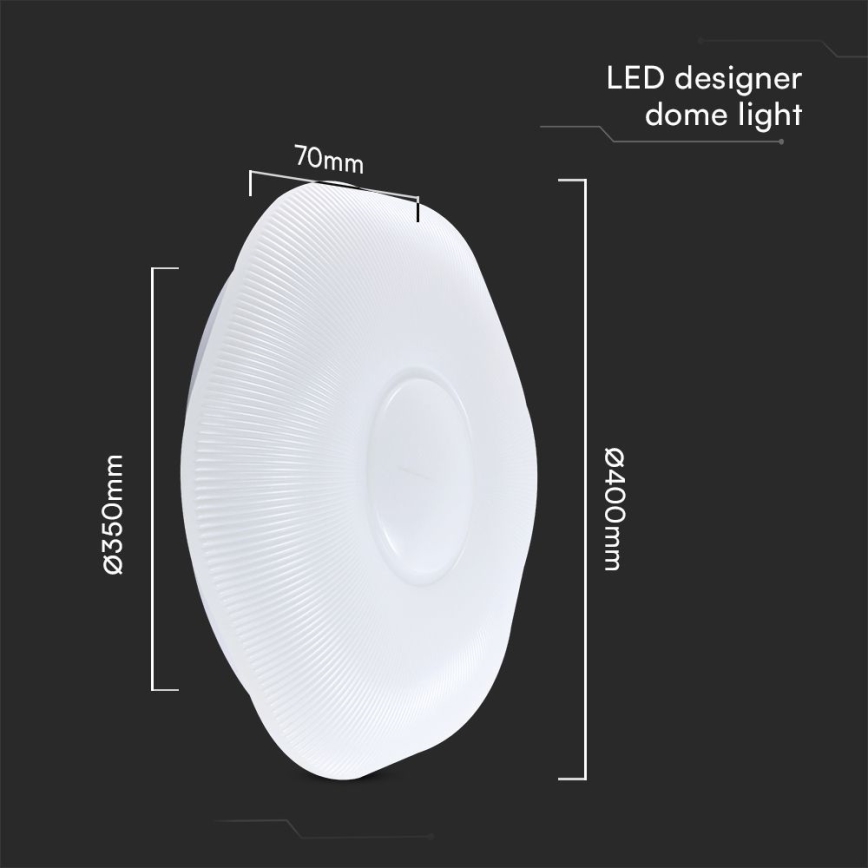 Светодиодный потолочный светильник с регулированием яркости LED/40W/230V 3000-6500K 40 см белый + дистанционное управление