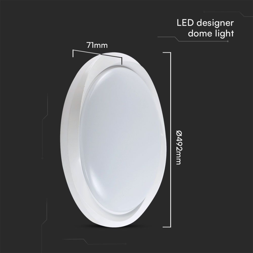 Светодиодный потолочный светильник с регулированием яркости LED/60W/230V 3000-6500K 49,2 см белый + дистанционное управление