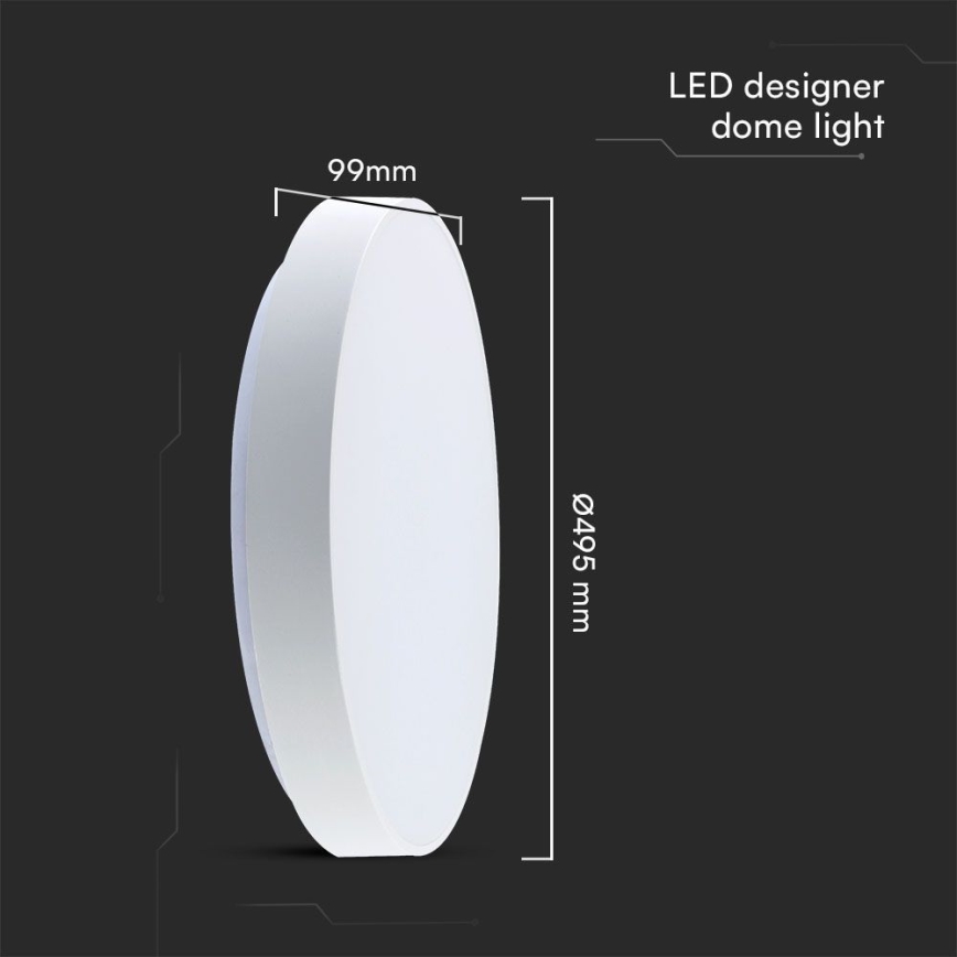 Светодиодный потолочный светильник с регулированием яркости LED/60W/230V 3000-6500K 49,5 см белый + дистанционное управление
