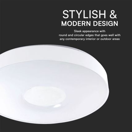 Светодиодный потолочный светильник с регулированием яркости LED/60W/230V 3000-6500K 49,5 см белый + дистанционное управление
