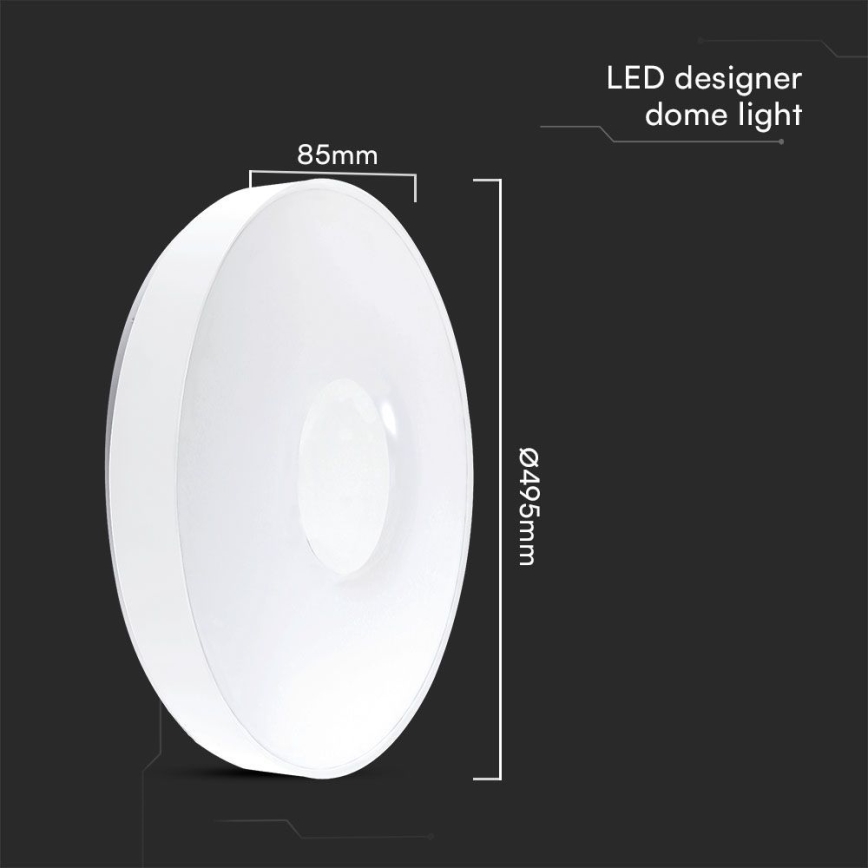 Светодиодный потолочный светильник с регулированием яркости LED/60W/230V 3000-6500K 49,5 см белый + дистанционное управление