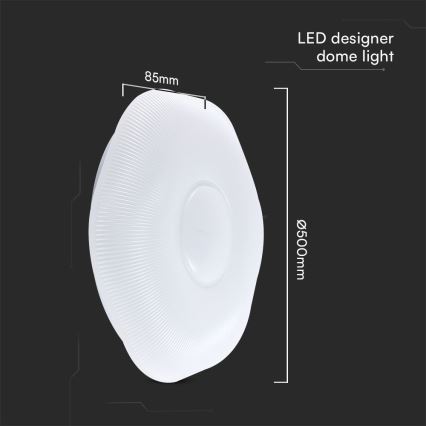 Светодиодный потолочный светильник с регулированием яркости LED/60W/230V 3000-6500K 50 см белый + дистанционное управление