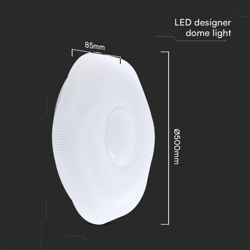 Светодиодный потолочный светильник с регулированием яркости LED/60W/230V 3000-6500K 50 см белый + дистанционное управление