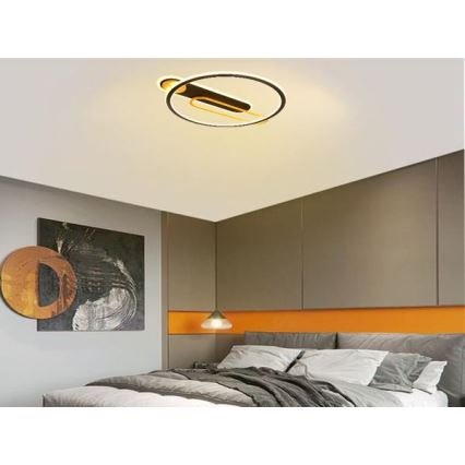 Светодиодный потолочный светильник с регулированием яркости LED/60W/230V 3000-6500K черный + дистанционное управление