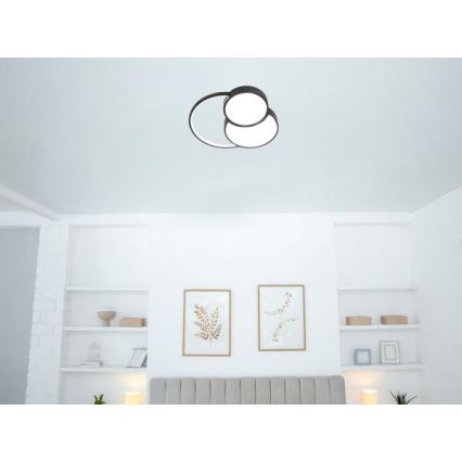 Светодиодный потолочный светильник с регулированием яркости LED/60W/230V 3000-6500K черный + дистанционное управление