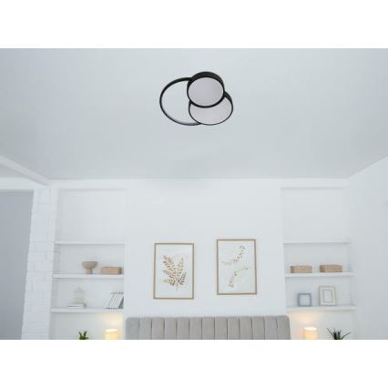 Светодиодный потолочный светильник с регулированием яркости LED/60W/230V 3000-6500K черный + дистанционное управление