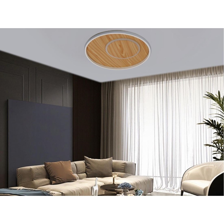 Светодиодный потолочный светильник с регулированием яркости LED/65W/230V 3000-6500K коричневый + дистанционное управление