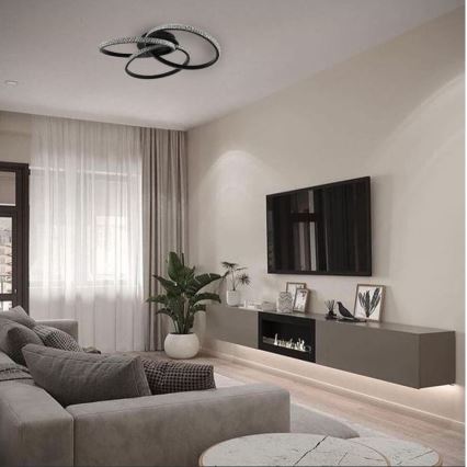 Светодиодный потолочный светильник с регулированием яркости LED/70W/230V 3000-6500K черный + дистанционное управление