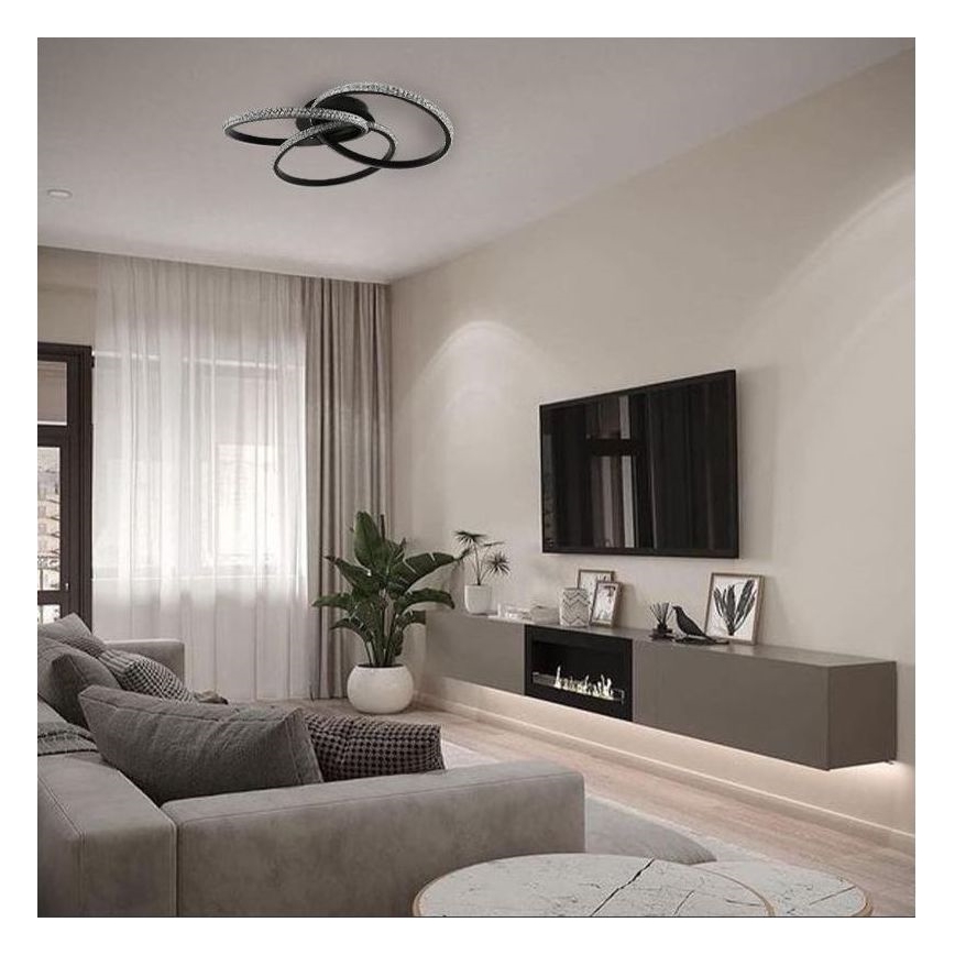 Светодиодный потолочный светильник с регулированием яркости LED/70W/230V 3000-6500K черный + дистанционное управление