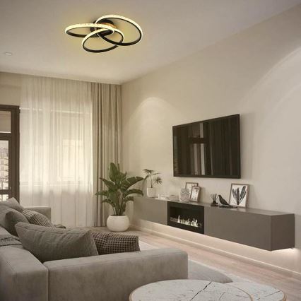 Светодиодный потолочный светильник с регулированием яркости LED/70W/230V 3000-6500K черный + дистанционное управление