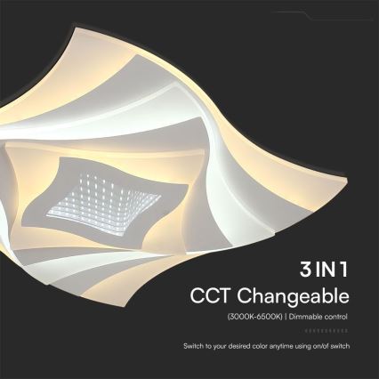 Светодиодный потолочный светильник с регулированием яркости LED/75W/230V 3000-6500K + дистанционное управление