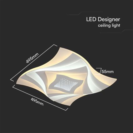 Светодиодный потолочный светильник с регулированием яркости LED/75W/230V 3000-6500K + дистанционное управление