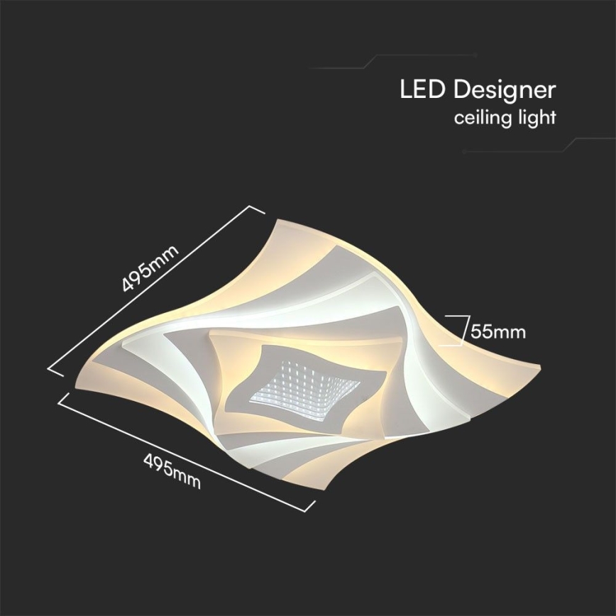 Светодиодный потолочный светильник с регулированием яркости LED/75W/230V 3000-6500K + дистанционное управление