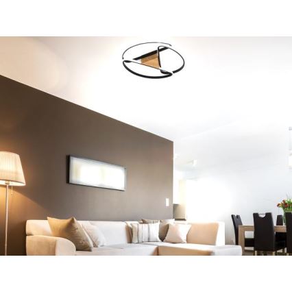 Светодиодный потолочный светильник с регулированием яркости LED/75W/230V 3000-6500K коричневый/черный + дистанционное управление