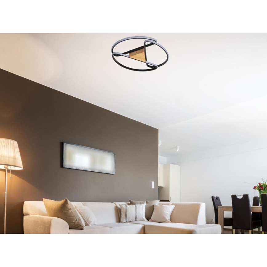 Светодиодный потолочный светильник с регулированием яркости LED/75W/230V 3000-6500K коричневый/черный + дистанционное управление