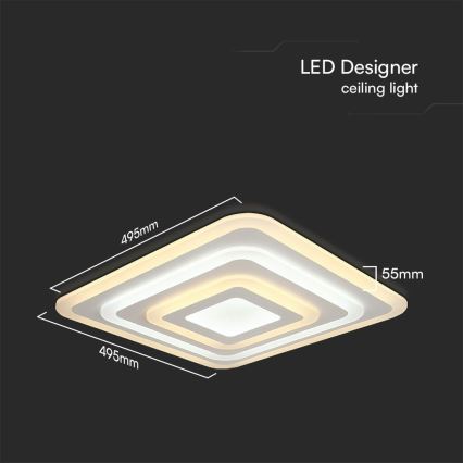Светодиодный потолочный светильник с регулированием яркости LED/77W/230V 3000-6500K + дистанционное управление