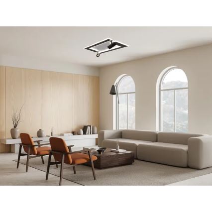 Светодиодный потолочный светильник с регулированием яркости LED/80W/230V 3000-6500K черный + дистанционное управление