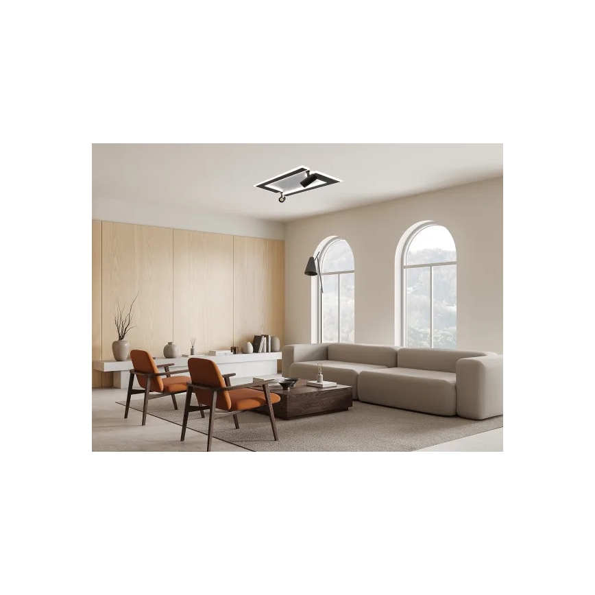 Светодиодный потолочный светильник с регулированием яркости LED/80W/230V 3000-6500K черный + дистанционное управление