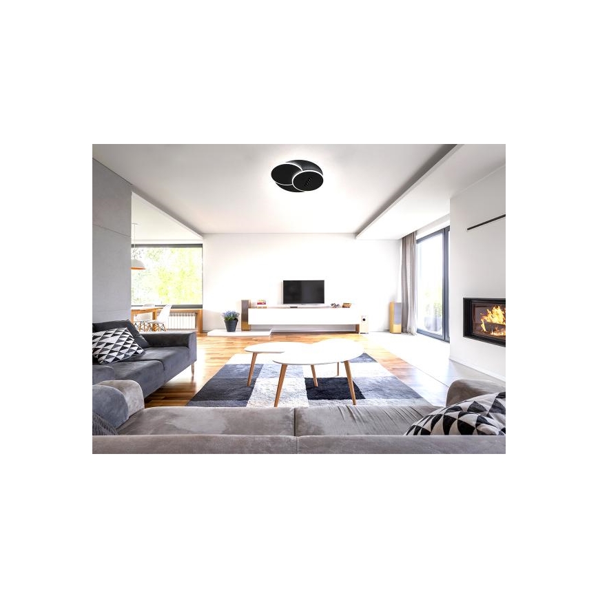 Светодиодный потолочный светильник с регулированием яркости LED/90W/230V 3000-6500K черный + дистанционное управление