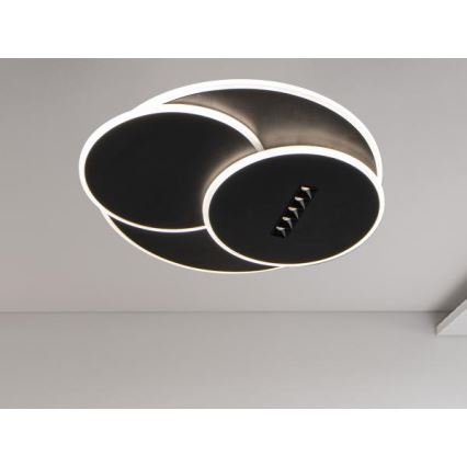 Светодиодный потолочный светильник с регулированием яркости LED/90W/230V 3000-6500K черный + дистанционное управление