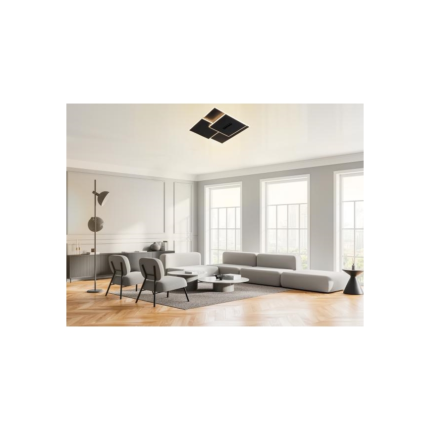 Светодиодный потолочный светильник с регулированием яркости LED/95W/230V 3000-6500K черный + дистанционное управление
