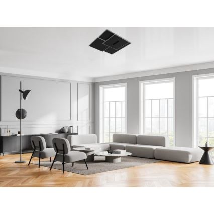 Светодиодный потолочный светильник с регулированием яркости LED/95W/230V 3000-6500K черный + дистанционное управление