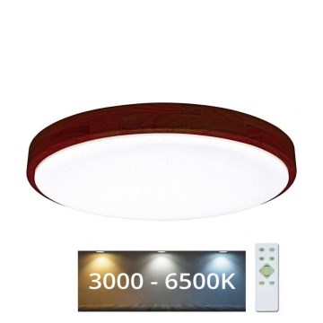 Светодиодный потолочный светильник с регулированием яркости LENA LED/24W/230V 3000-6500K дуб + дистанционное управление