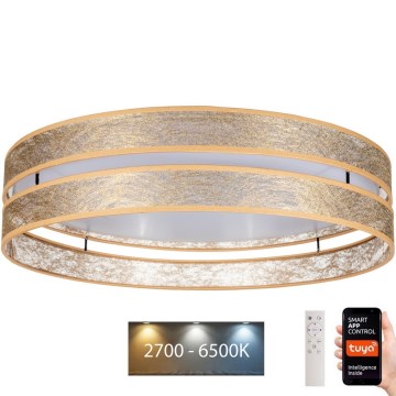 Светодиодный потолочный светильник с регулированием яркости LIMA LED/36W/230V 2700-6500K Wi-Fi Tuya + дистанционное управление золотой