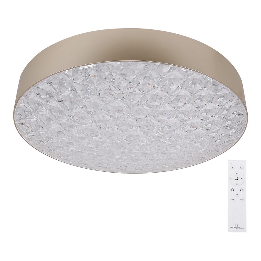 Светодиодный потолочный светильник с регулированием яркости LUXON LED/60W/230V 2800-6500K бежевый + дистанционное управление
