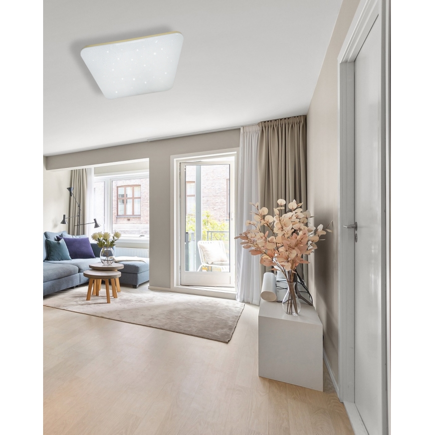 Светодиодный потолочный светильник с регулированием яркости MANA LED/60W/230V 2700-6500K 53x53 см + дистанционное управление