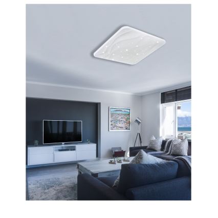 Светодиодный потолочный светильник с регулированием яркости NERIS LED/60W/230V 2700-6500K 53x53 см + дистанционное управление