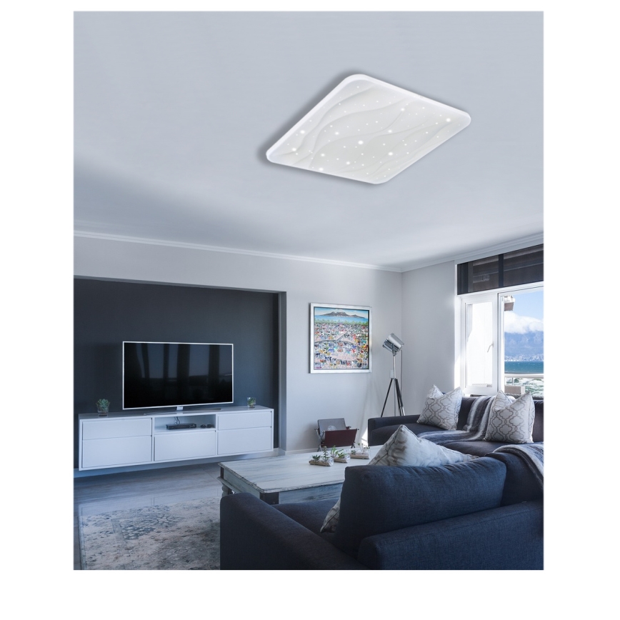 Светодиодный потолочный светильник с регулированием яркости NERIS LED/60W/230V 2700-6500K 53x53 см + дистанционное управление