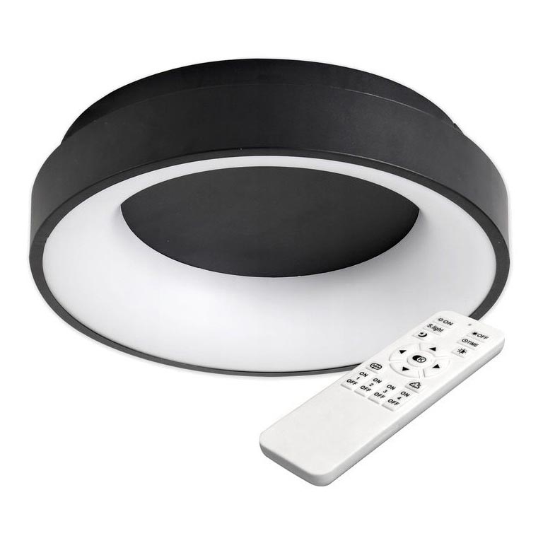 Светодиодный потолочный светильник с регулированием яркости NOVA LED/54W/230V 3000-6500K черный + дистанционное управление