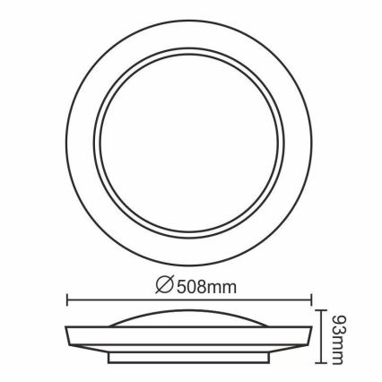 Светодиодный потолочный светильник с регулированием яркости OPAL LED/24W/230V + дистанционное управление