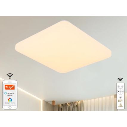 Светодиодный потолочный светильник с регулированием яркости OPAL LED/48W/230V 2700-6500K Wi-Fi Tuya белый + дистанционное управление