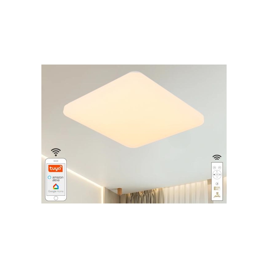 Светодиодный потолочный светильник с регулированием яркости OPAL LED/48W/230V 2700-6500K Wi-Fi Tuya белый + дистанционное управление