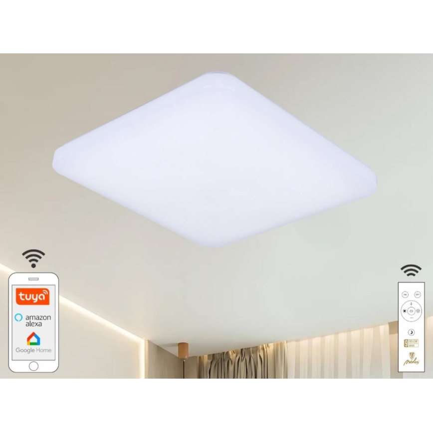Светодиодный потолочный светильник с регулированием яркости OPAL LED/48W/230V 2700-6500K Wi-Fi Tuya белый + дистанционное управление