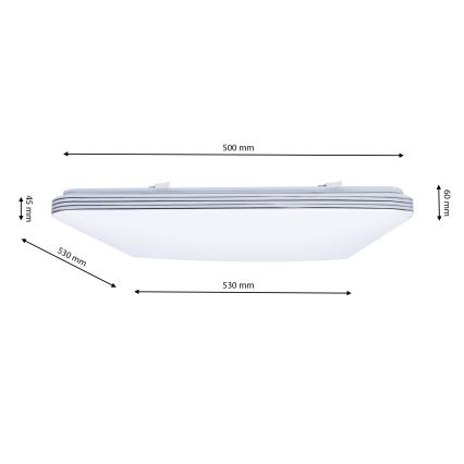 Светодиодный потолочный светильник с регулированием яркости PALERMO LED/72W/230V + дистанционное управление